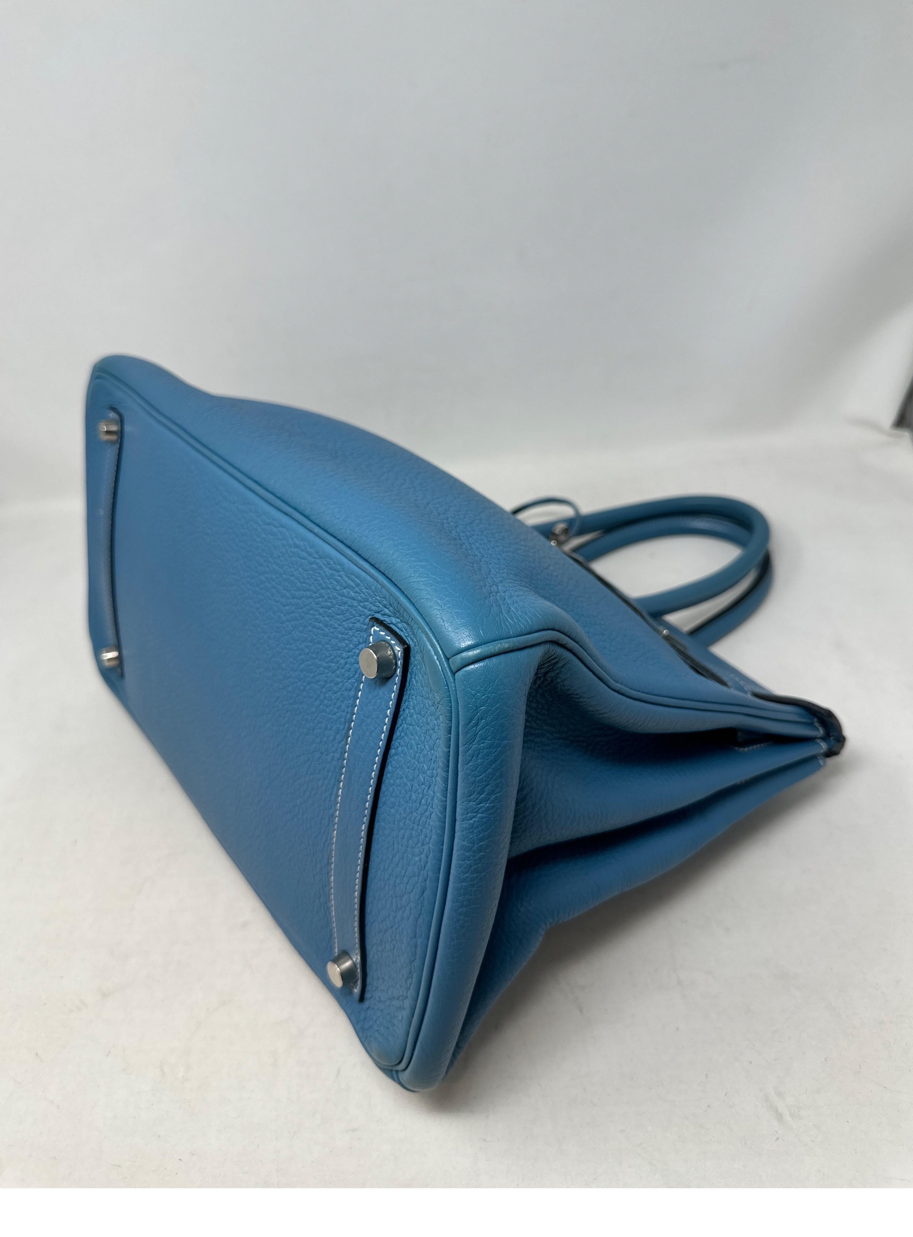 Hermes Blue Jean Birkin 35 Bag  For Sale 9