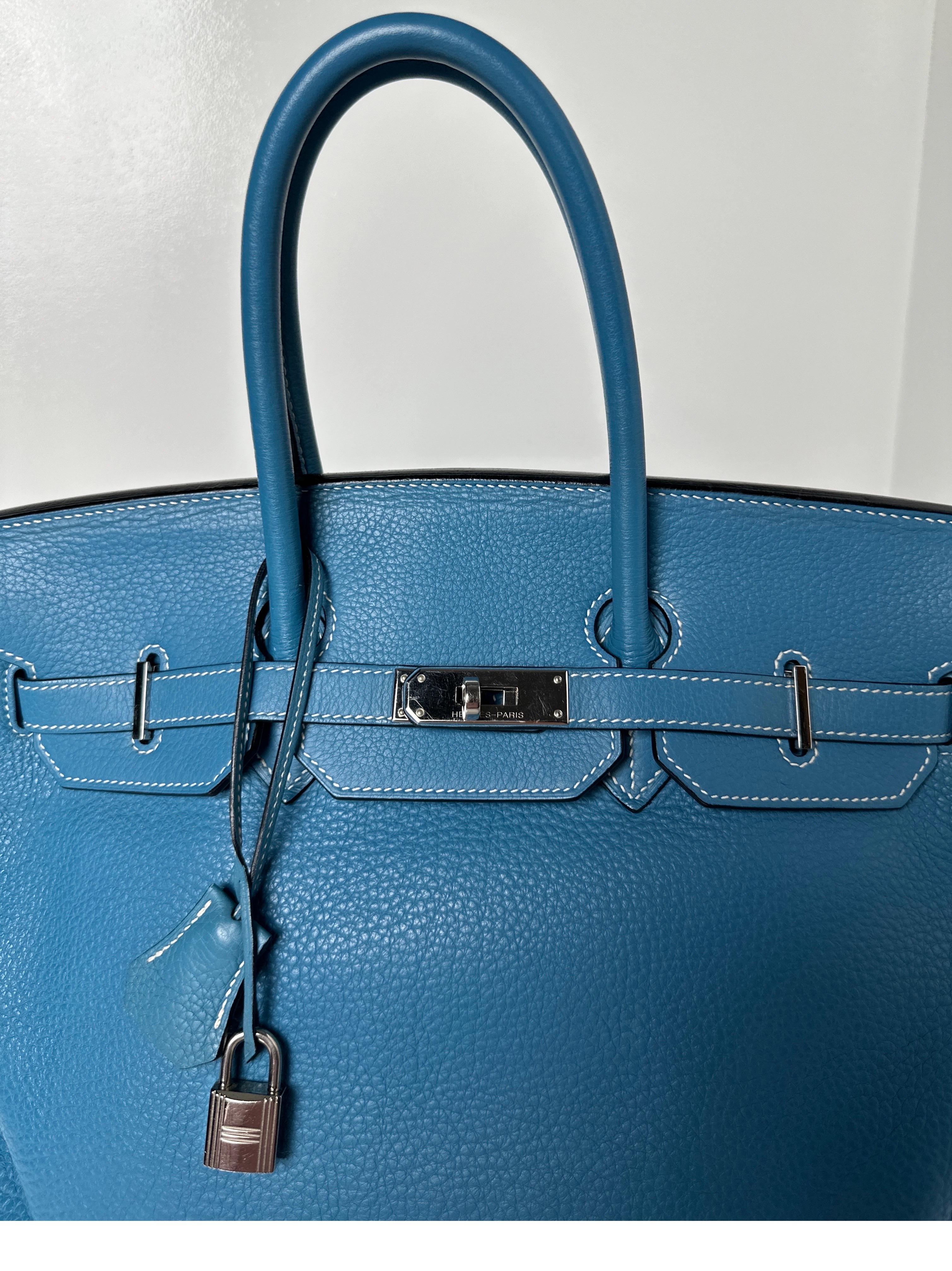Sac Hermes Birkin 35 Jean bleu 8