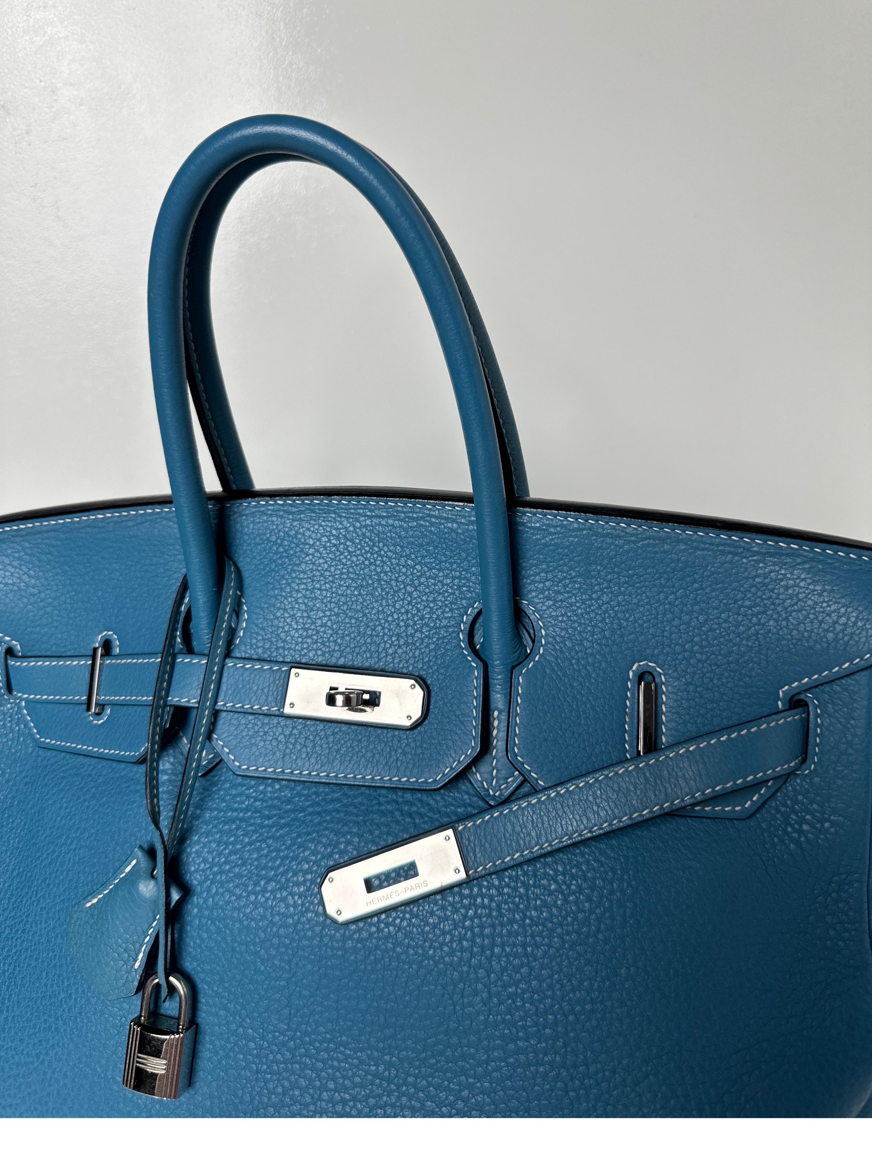 Sac Hermes Birkin 35 Jean bleu 10