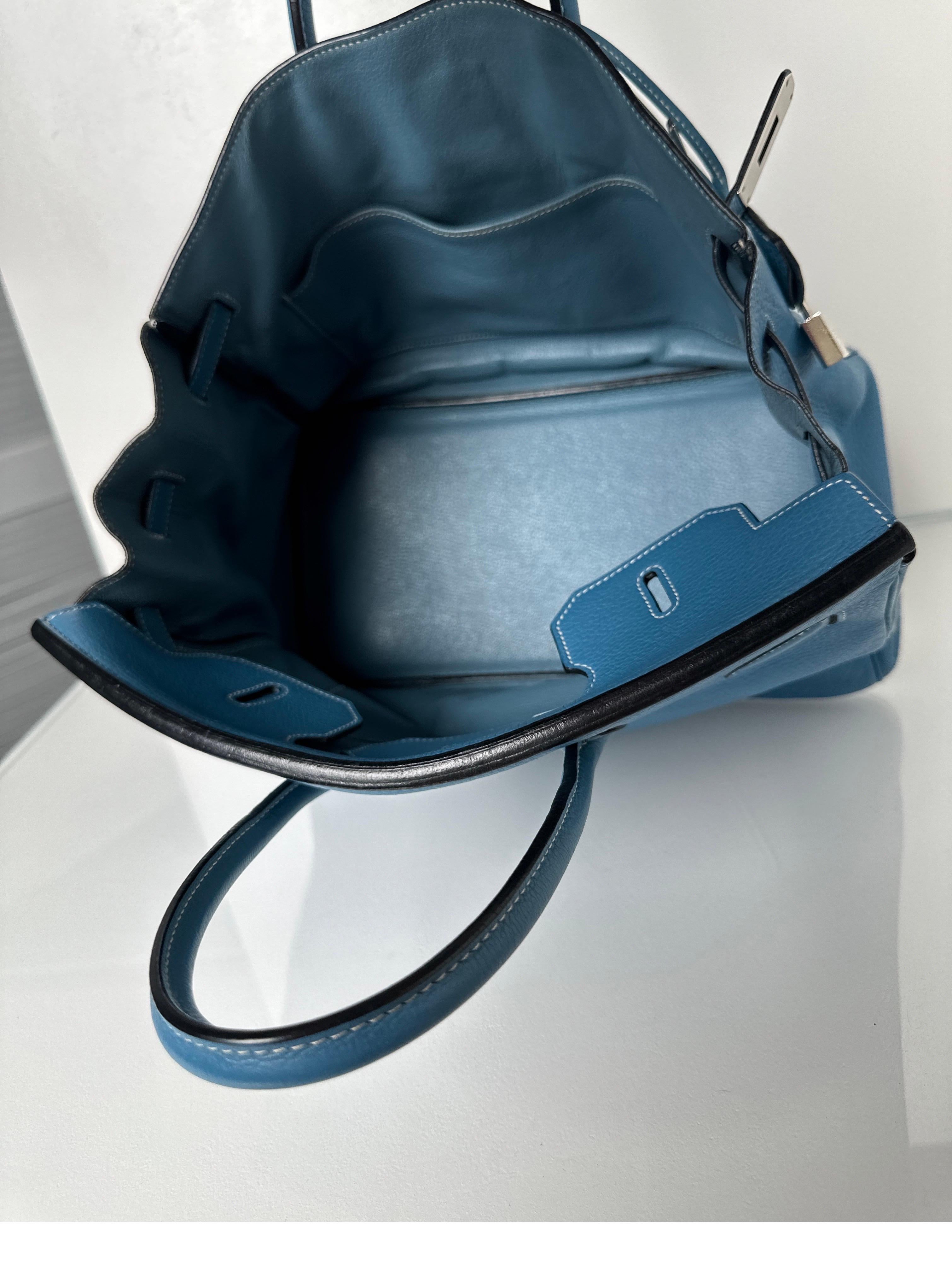 Sac Hermes Birkin 35 Jean bleu 11
