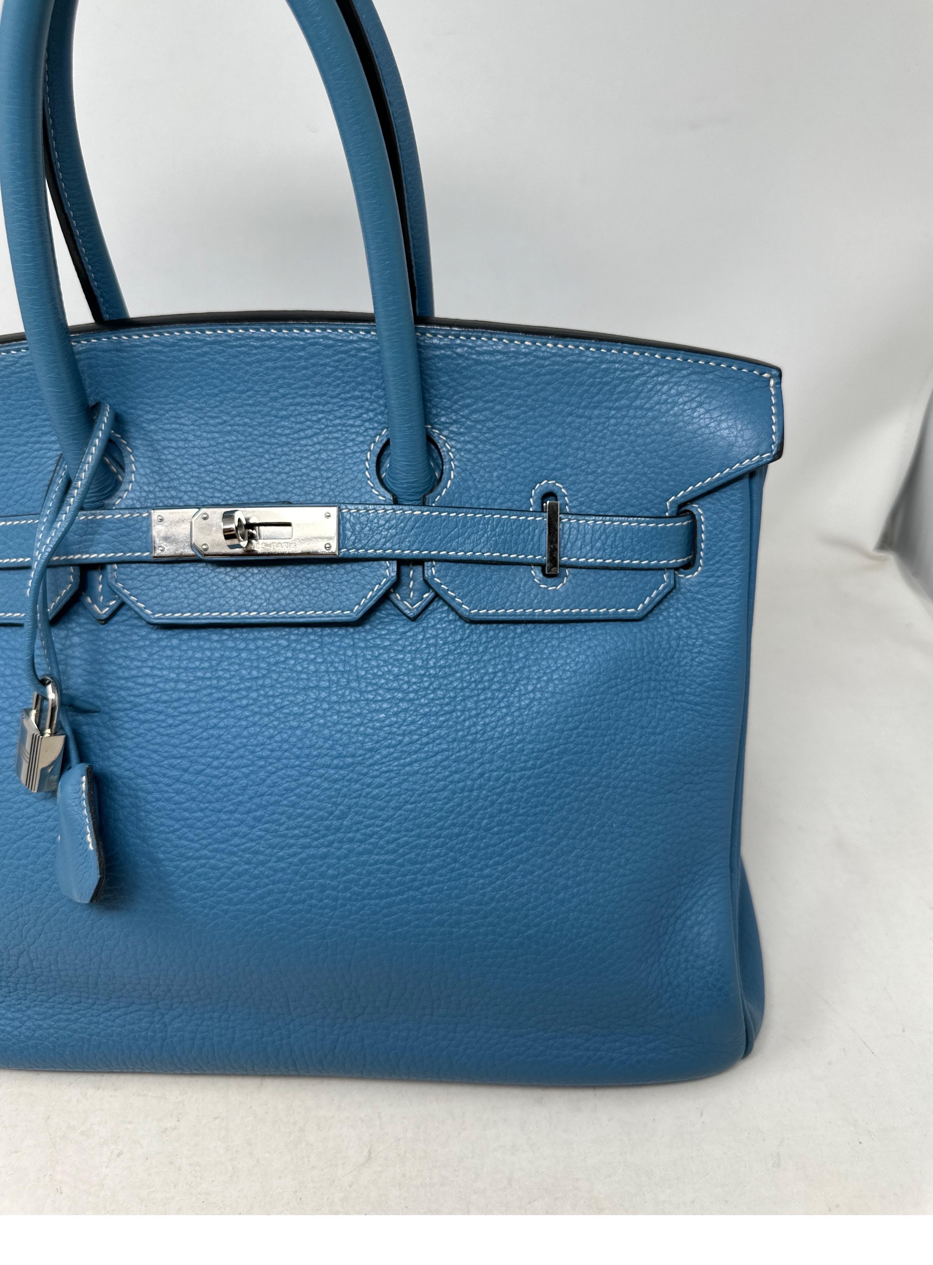 Blaue Jean Birkin 35 Tasche von Hermes  im Angebot 13