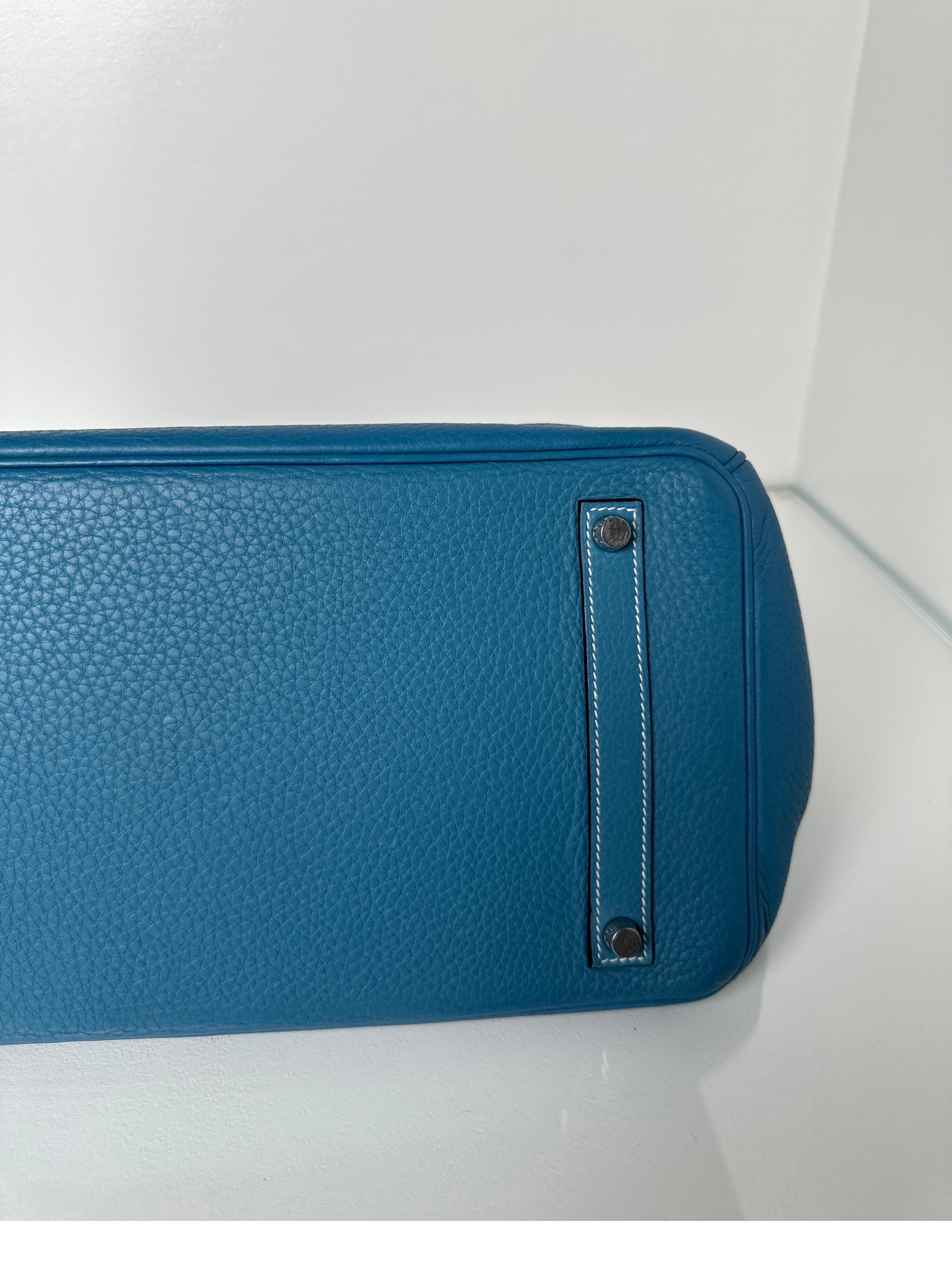 Sac Hermes Birkin 35 Jean bleu 12