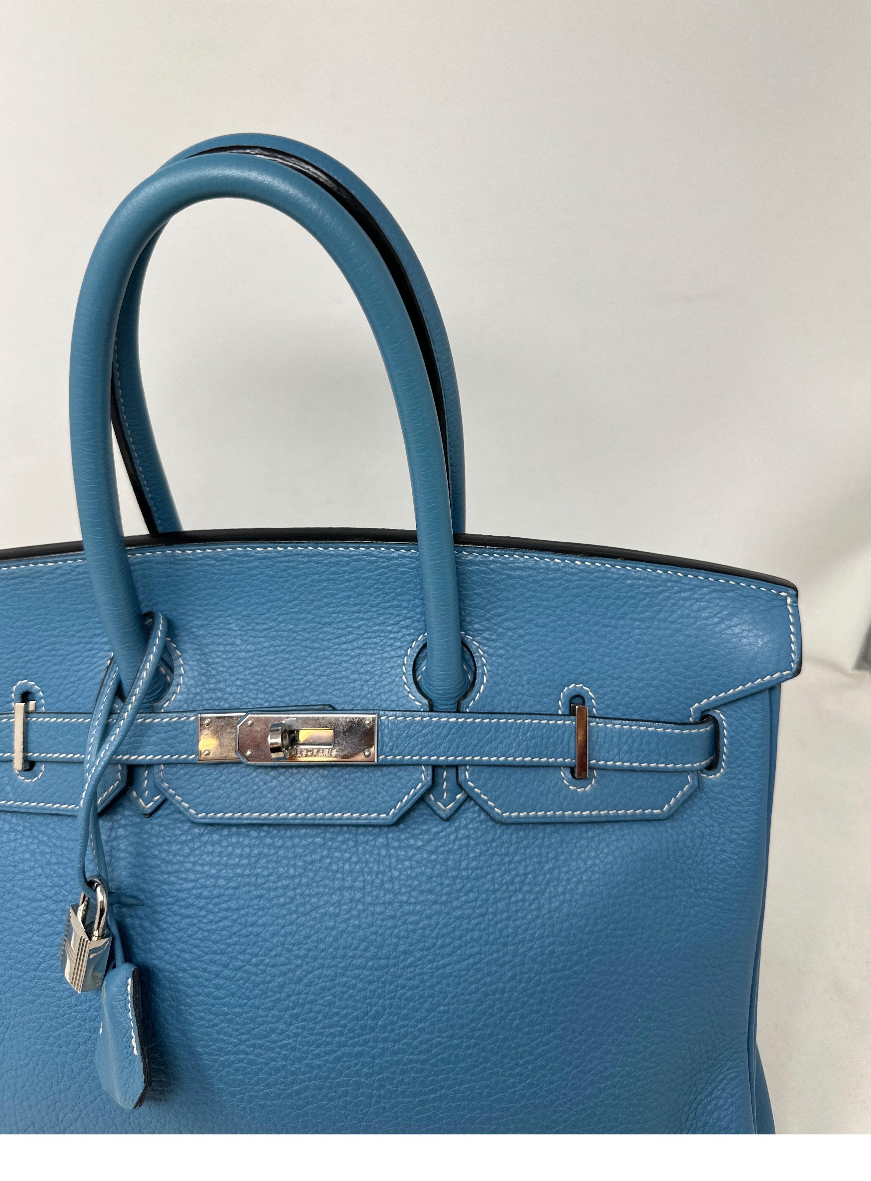 Hermes Blue Jean Birkin 35 Bag  For Sale 14
