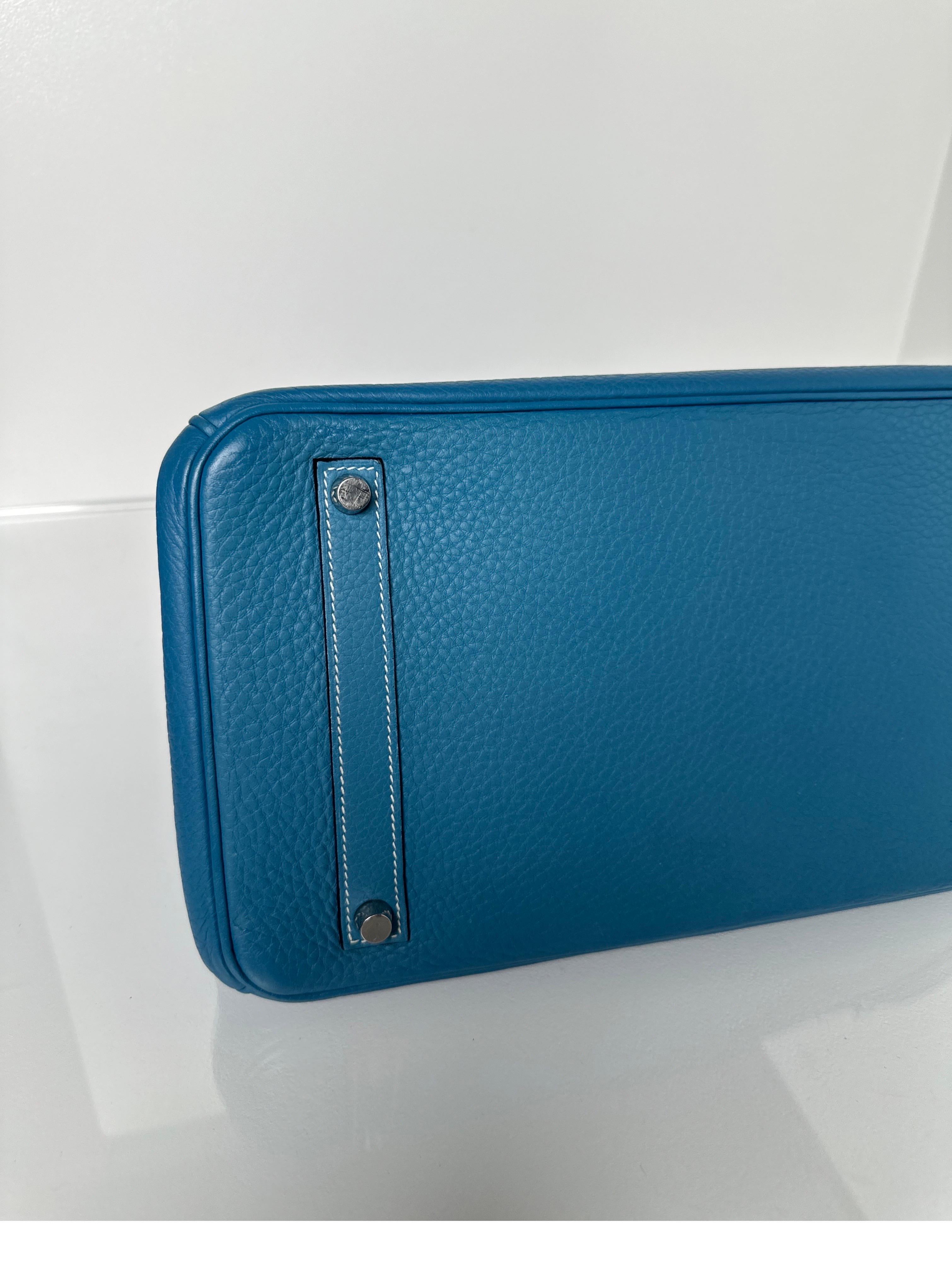 Sac Hermes Birkin 35 Jean bleu 13