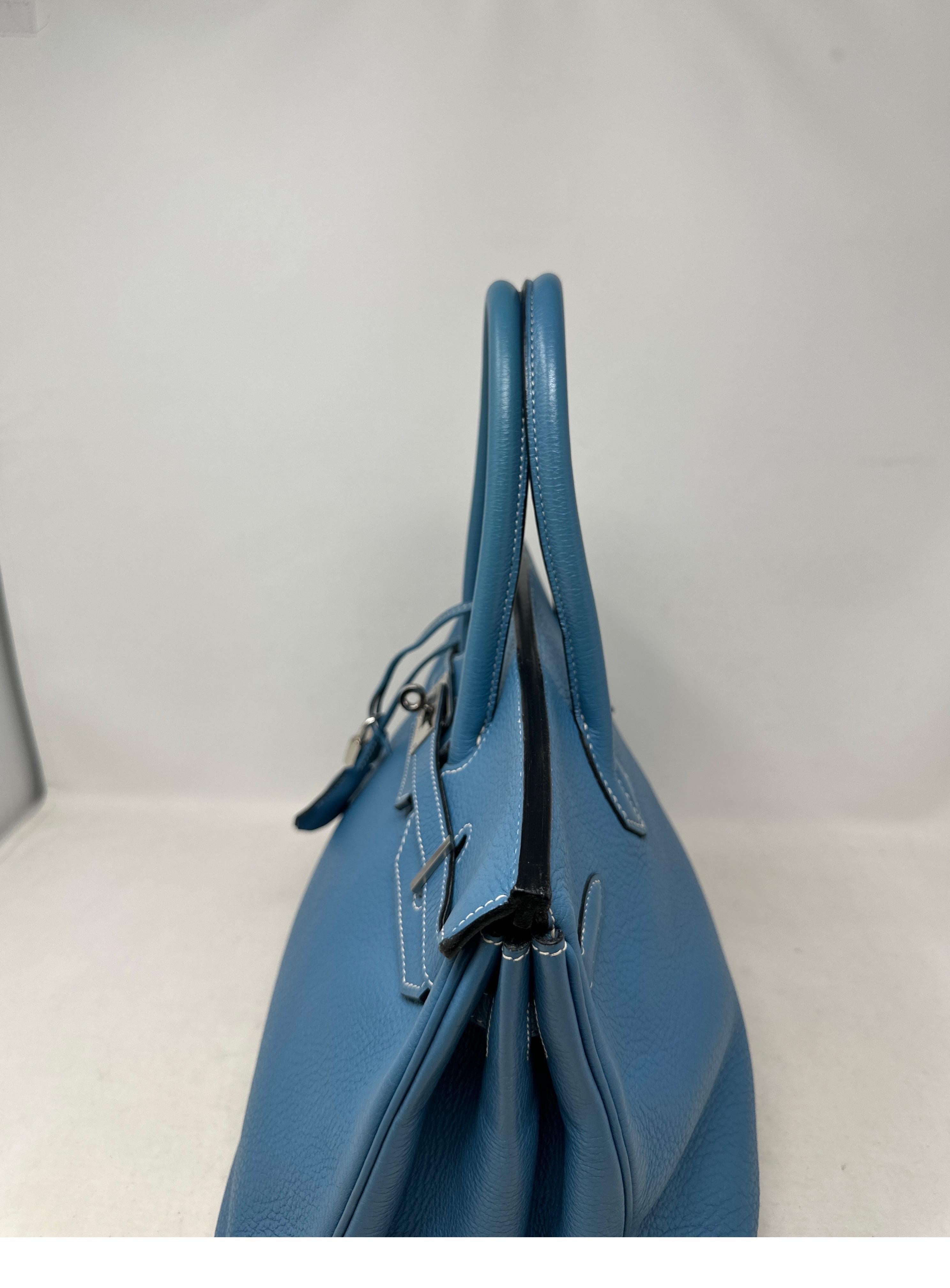 Hermes Blue Jean Birkin 35 Bag  For Sale 15