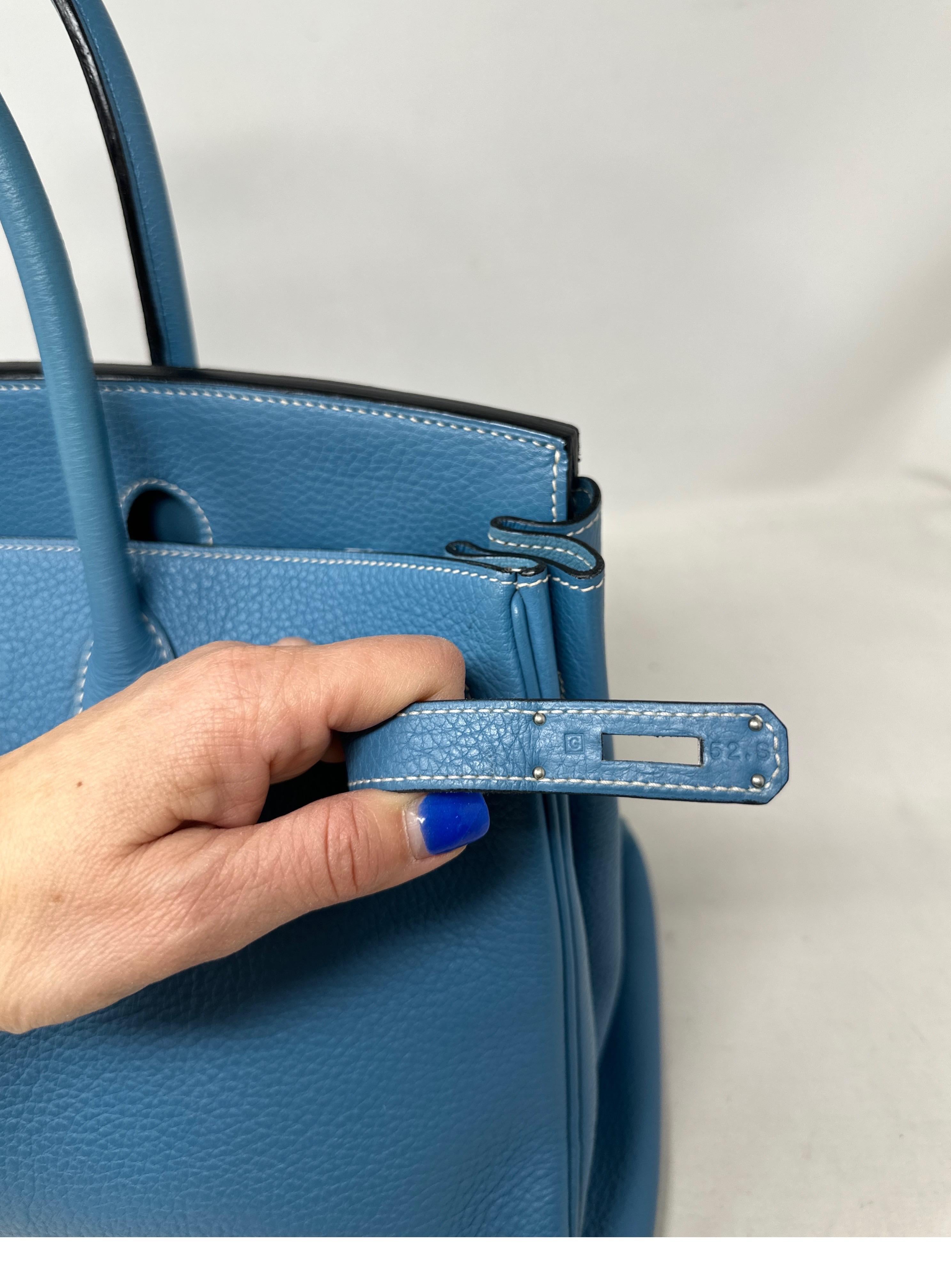 Blaue Jean Birkin 35 Tasche von Hermes  für Damen oder Herren im Angebot