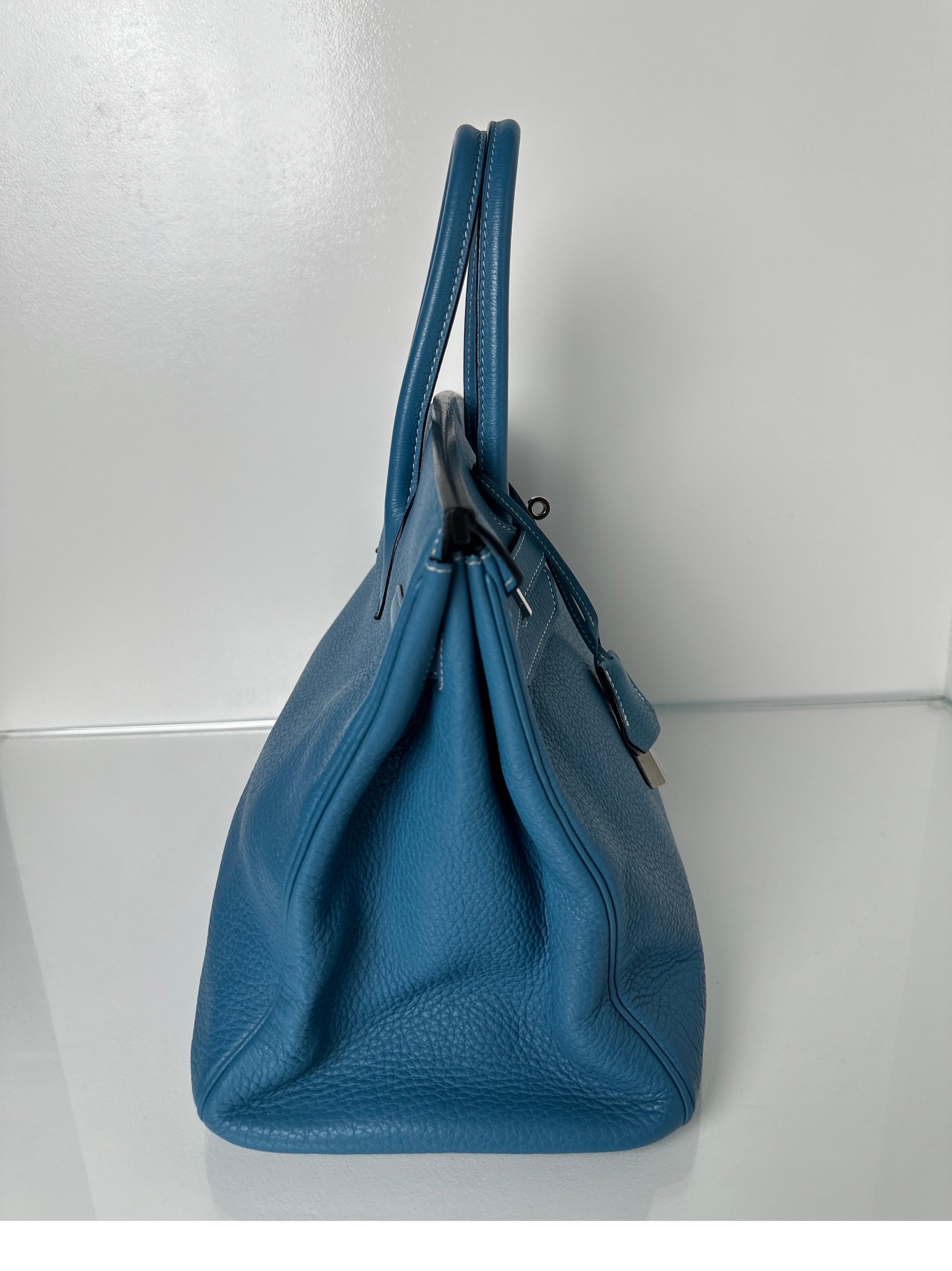  Sac Hermes Birkin 35 Jean bleu Unisexe 