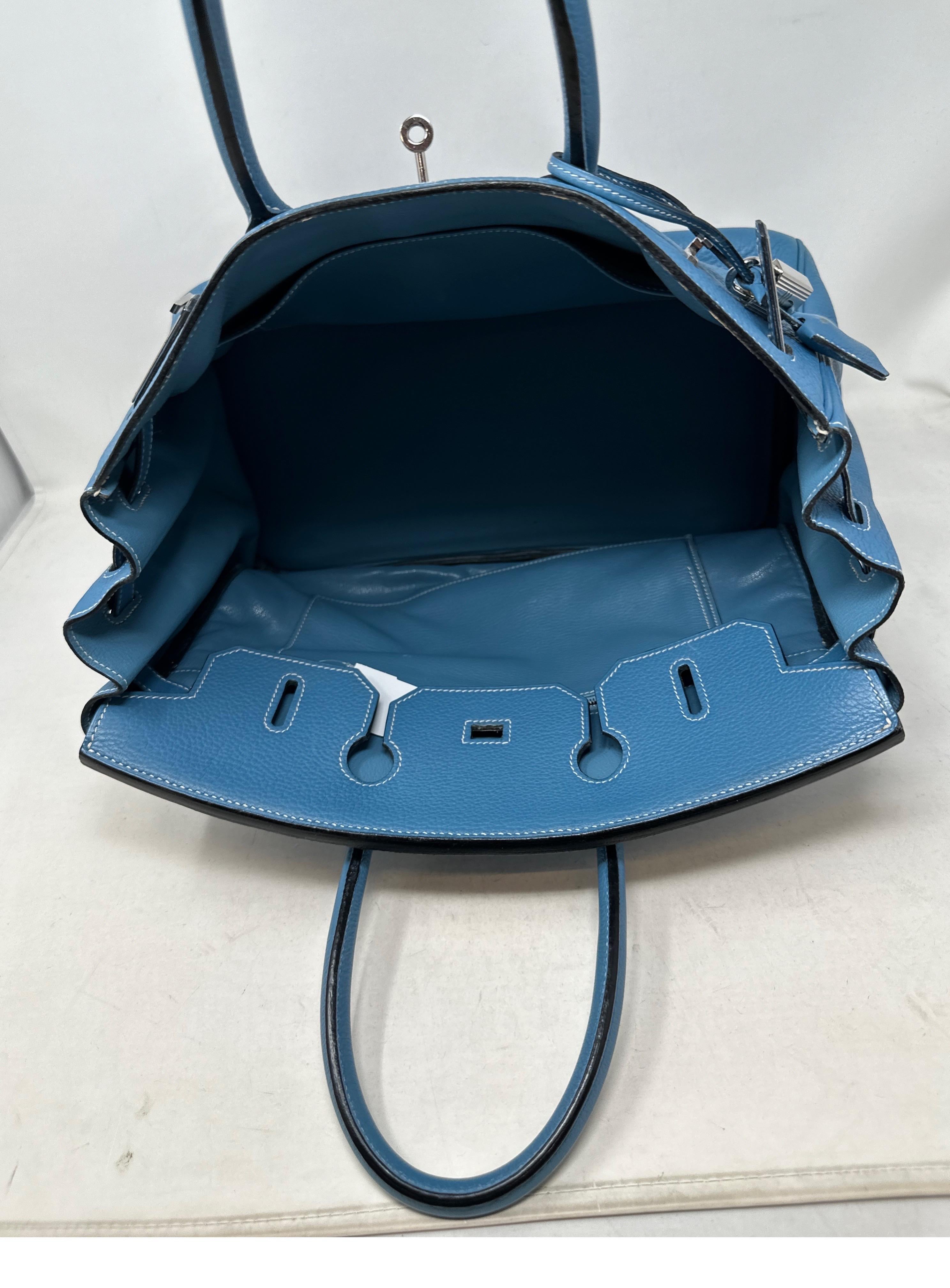 Hermes Blue Jean Birkin 35 Bag  For Sale 2