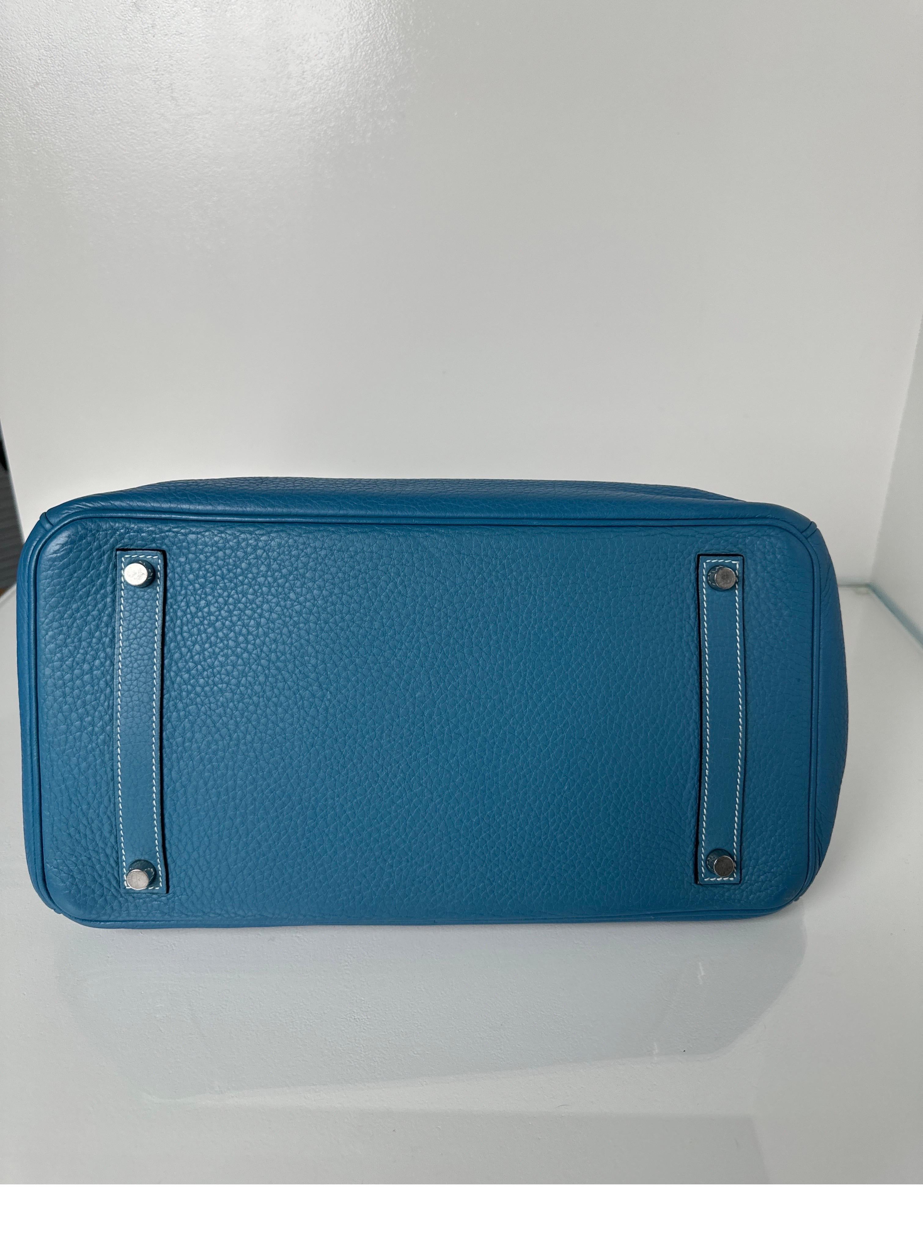 Sac Hermes Birkin 35 Jean bleu 3