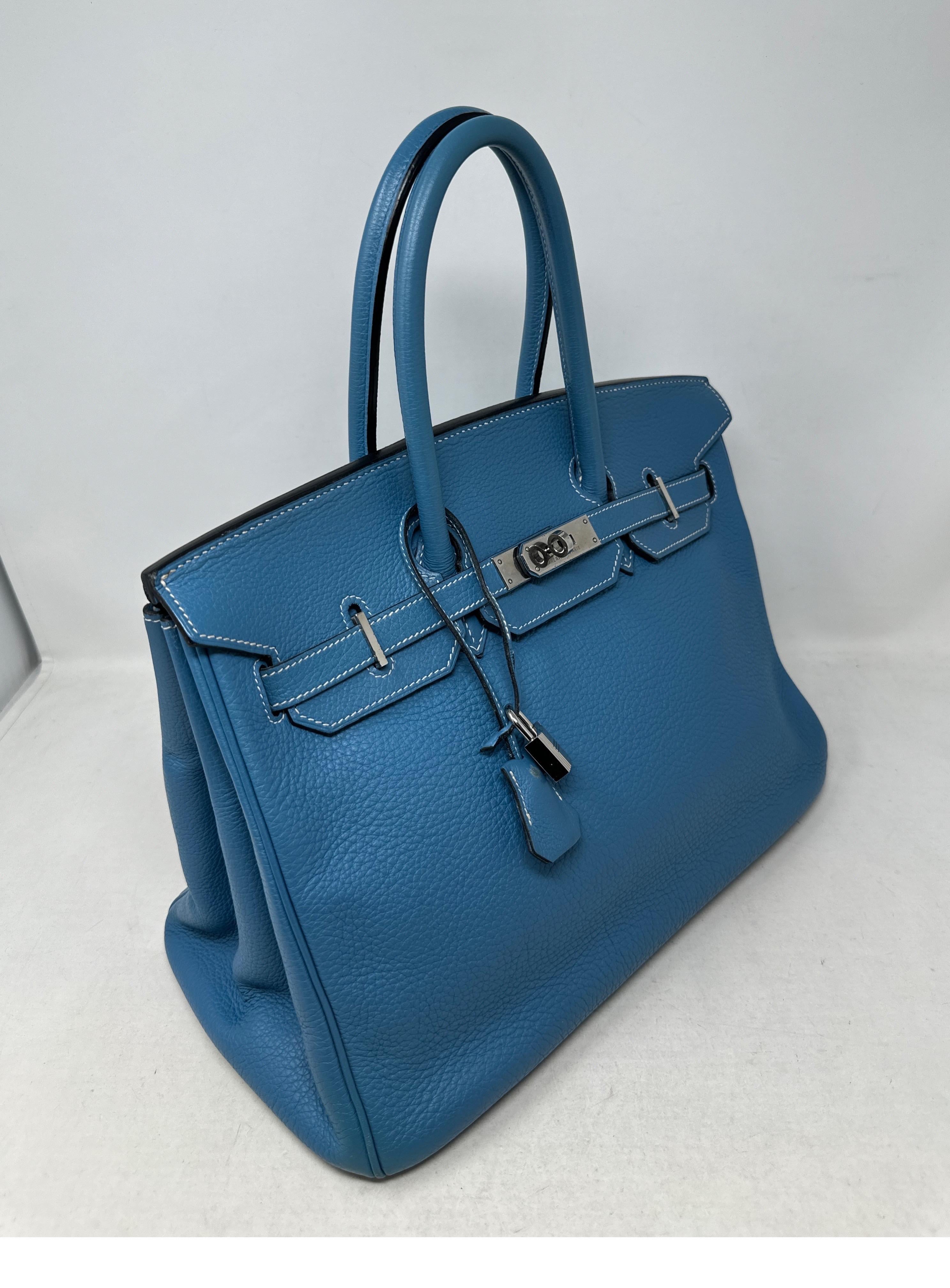 Hermes Blue Jean Birkin 35 Bag  For Sale 5