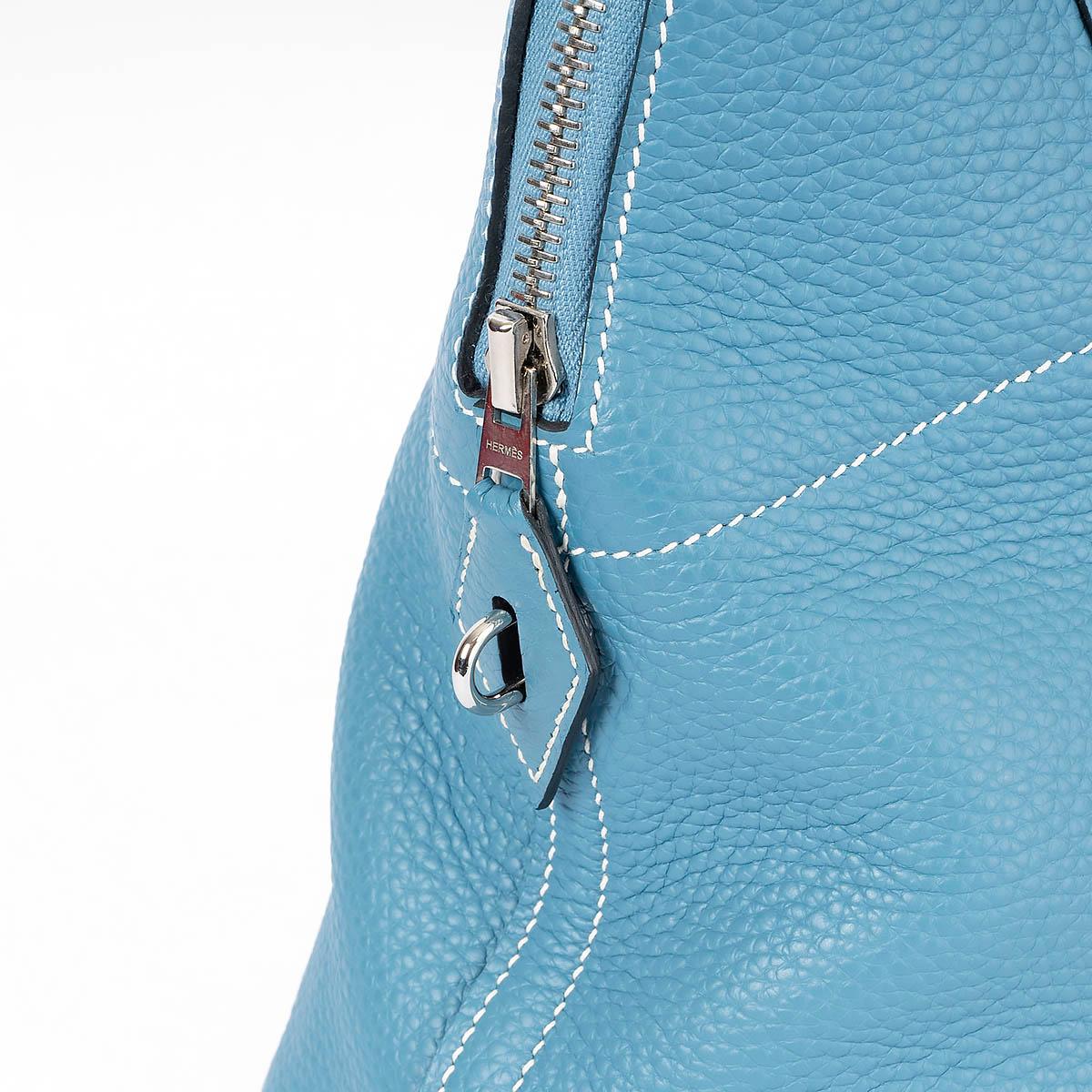 HERMES Blue Jean blue Clemence leather BOLIDE 31 Shoulder Bag Phw For Sale 2