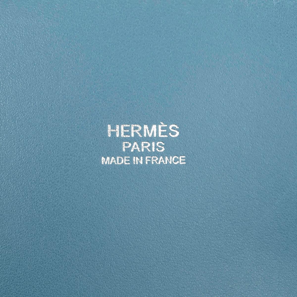HERMES Blue Jean blue Clemence leather BOLIDE 31 Shoulder Bag Phw For Sale 3