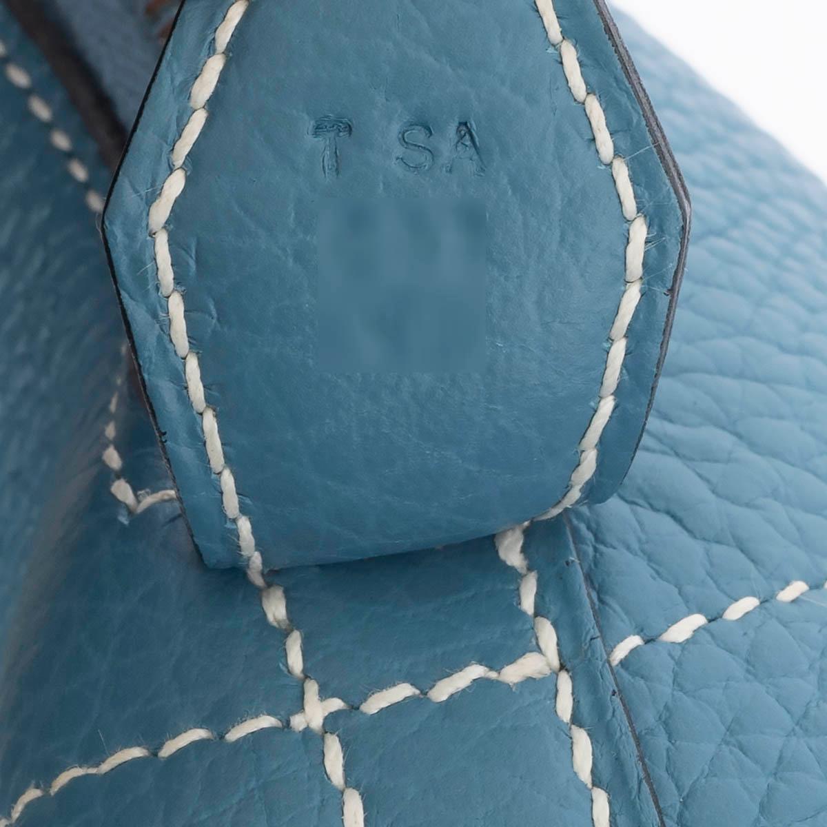 HERMES Blue Jean blue Clemence leather BOLIDE 31 Shoulder Bag Phw For Sale 5