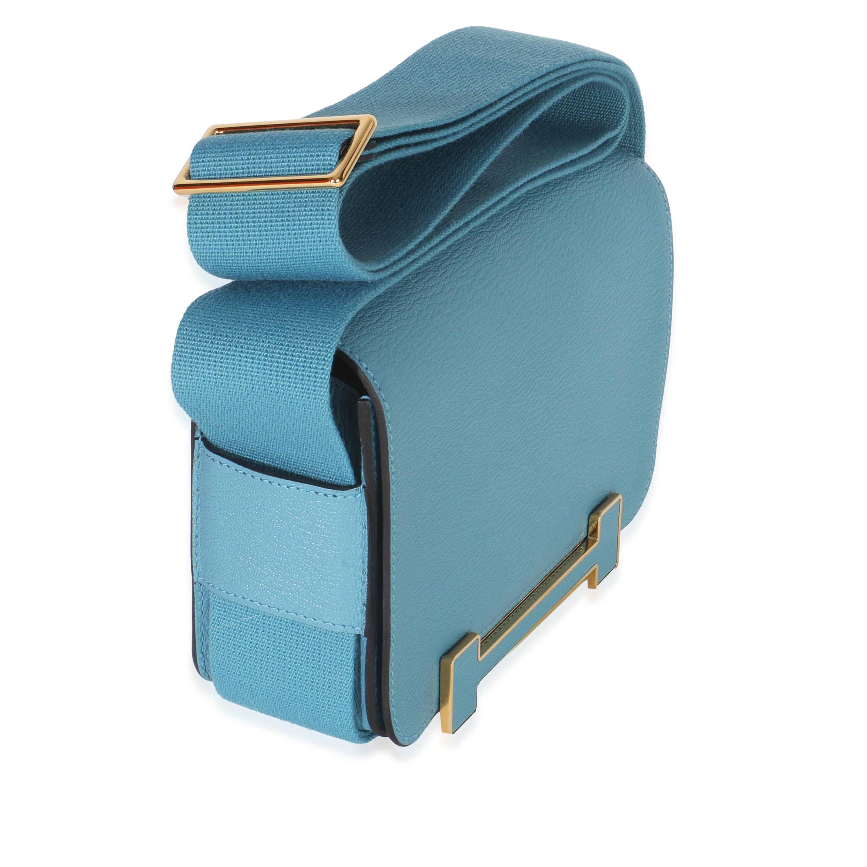 Hermès Blue Jean Chevre Mysore Geta GHW en vente 1