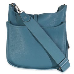 Hermès Blue Jean Clemence Evelyne III PM PHW