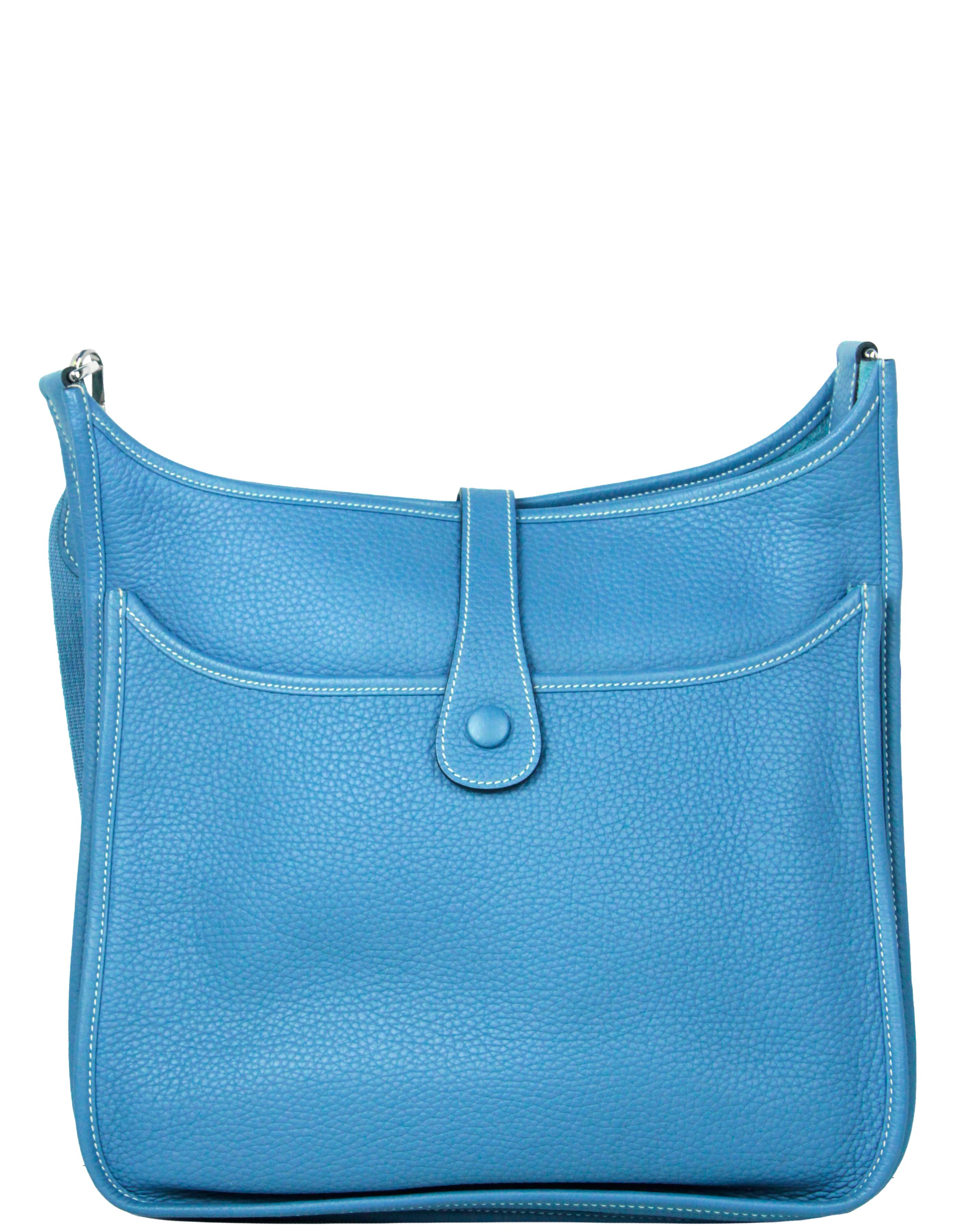 light blue messenger bag