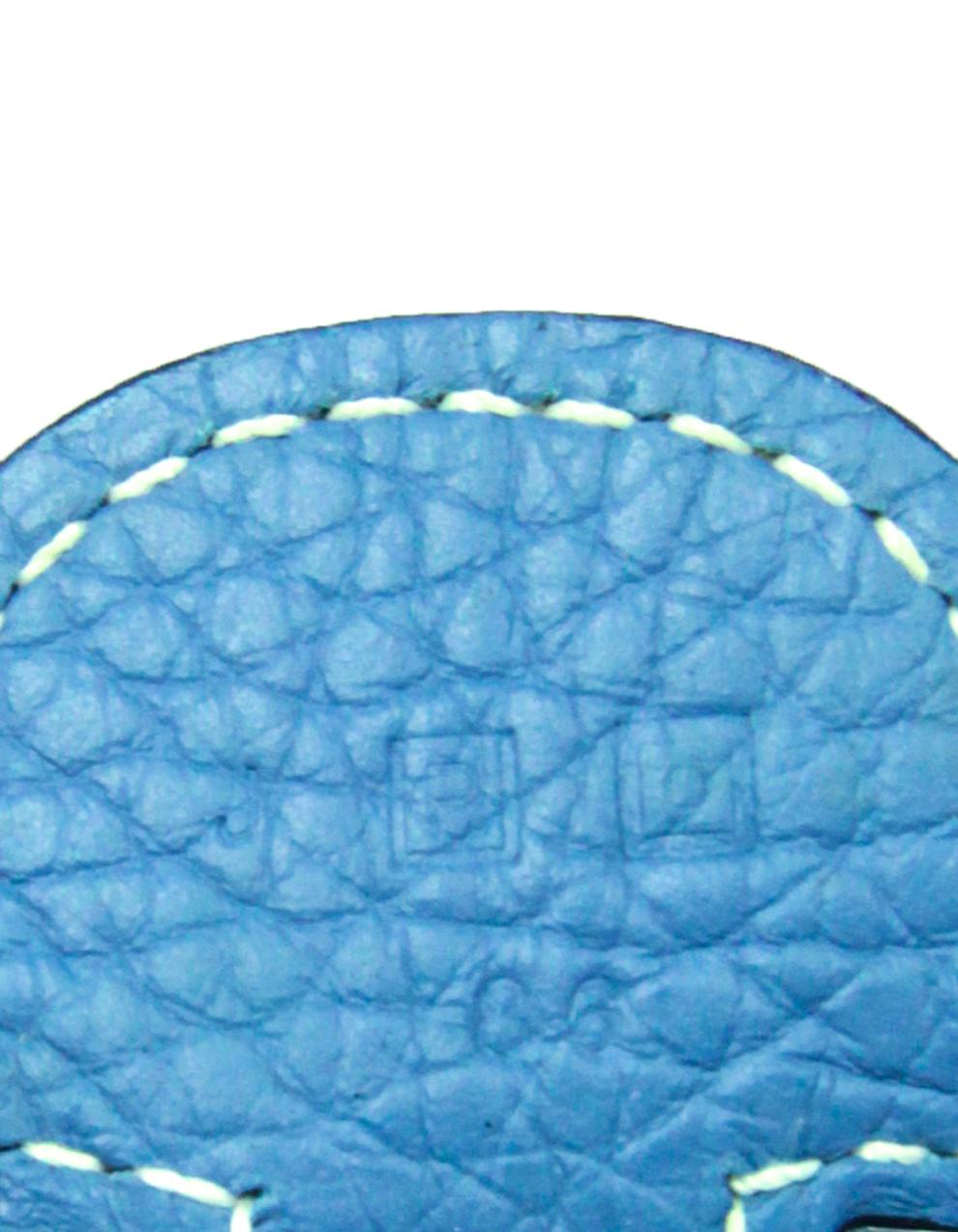 Hermes Blue Jean Clemence Leather Evelyne III PM Messenger Bag 2
