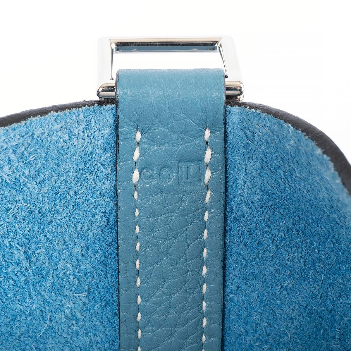 HERMES Blue Jean Clemence leather PICOTIN 22 Bag Palladium For Sale 3