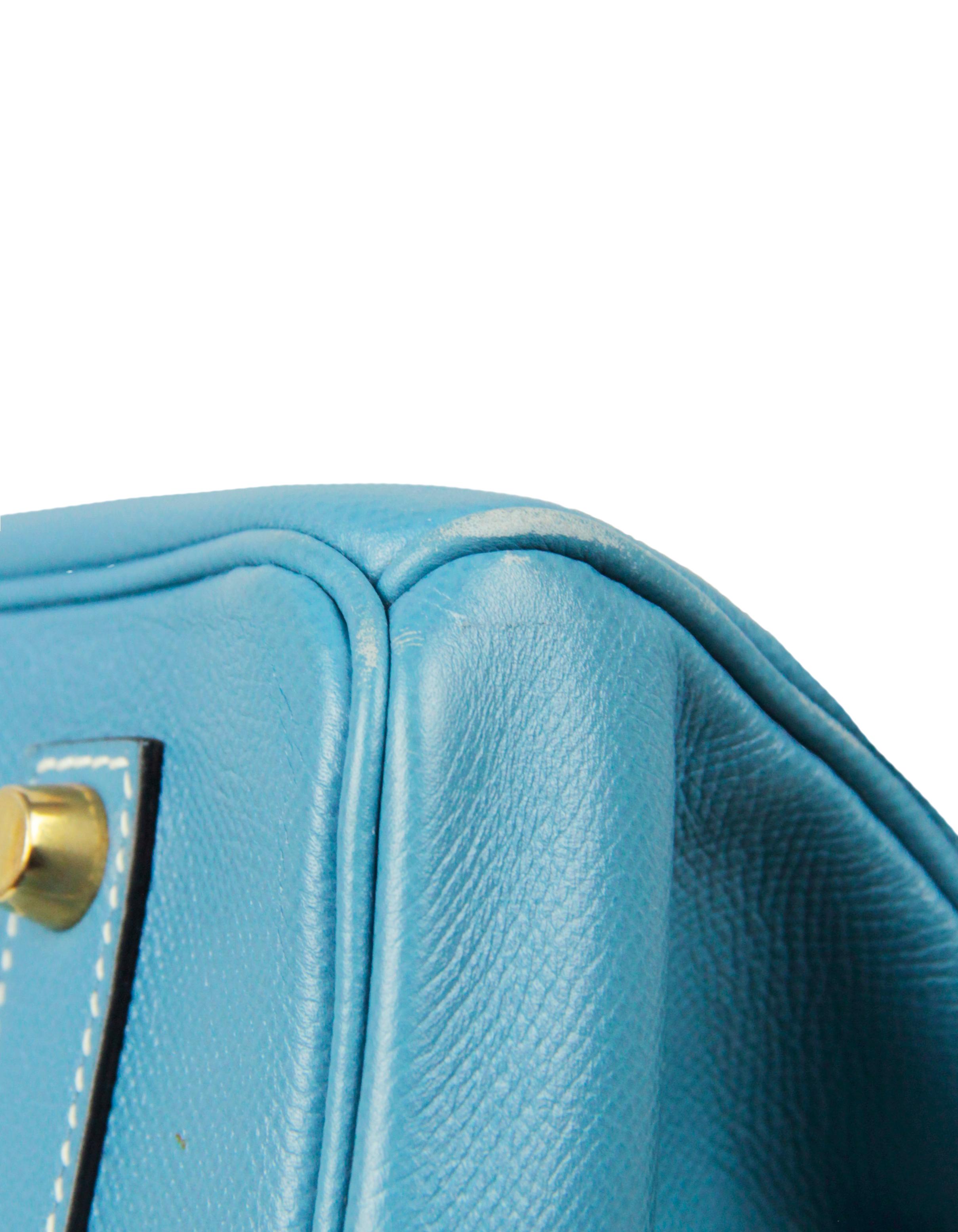 Women's Hermes Blue Jean Epsom Leather 35cm Birkin Bag GHW