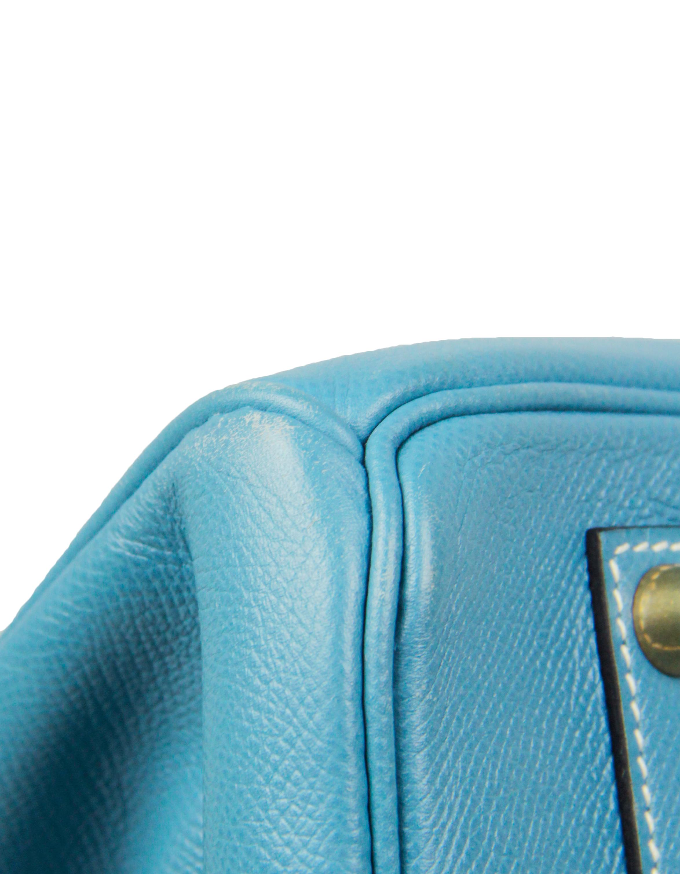 Hermes Blue Jean Epsom Leather 35cm Birkin Bag GHW 1