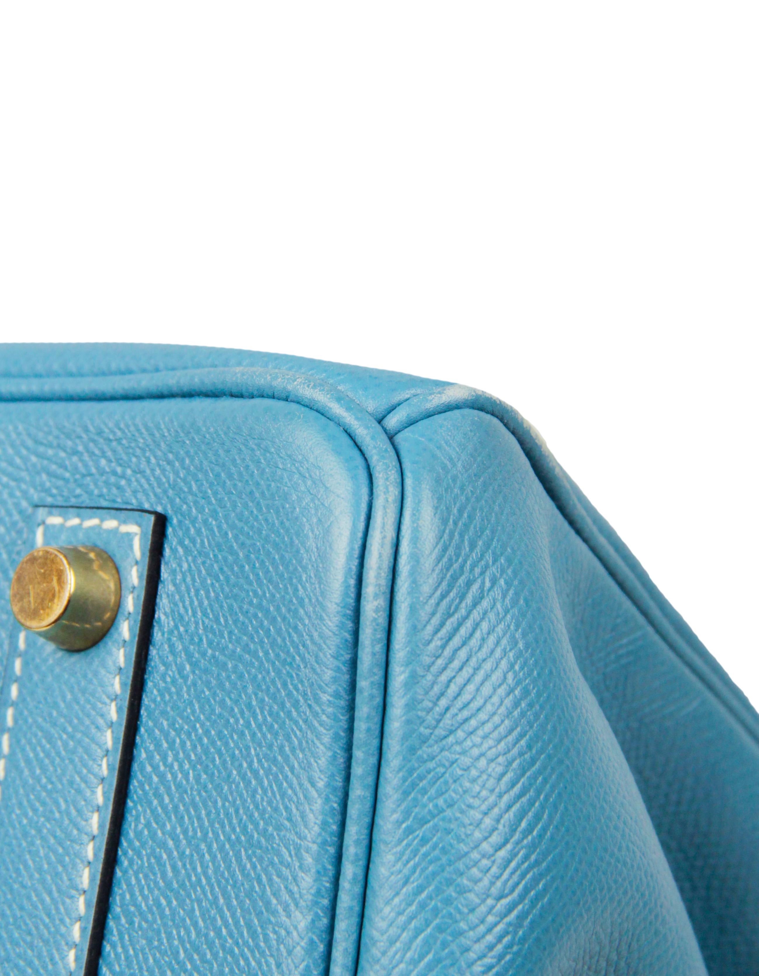Hermes Blue Jean Epsom Leather 35cm Birkin Bag GHW 2
