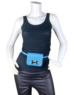 Hermes Blue Jean Evercolor Leather Constance Slim Wallet