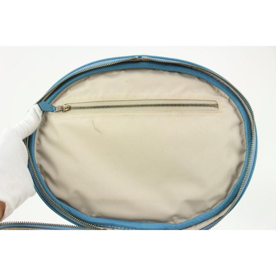 Hermès Blue Jean Leather x Toile Intercity Vanity Tote Bag 216her89 en vente 7