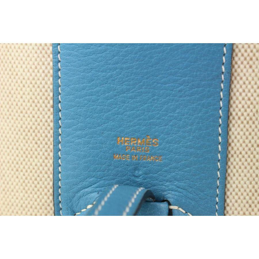 Hermès Blue Jean Leather x Toile Intercity Vanity Tote Bag 216her89 Pour femmes en vente
