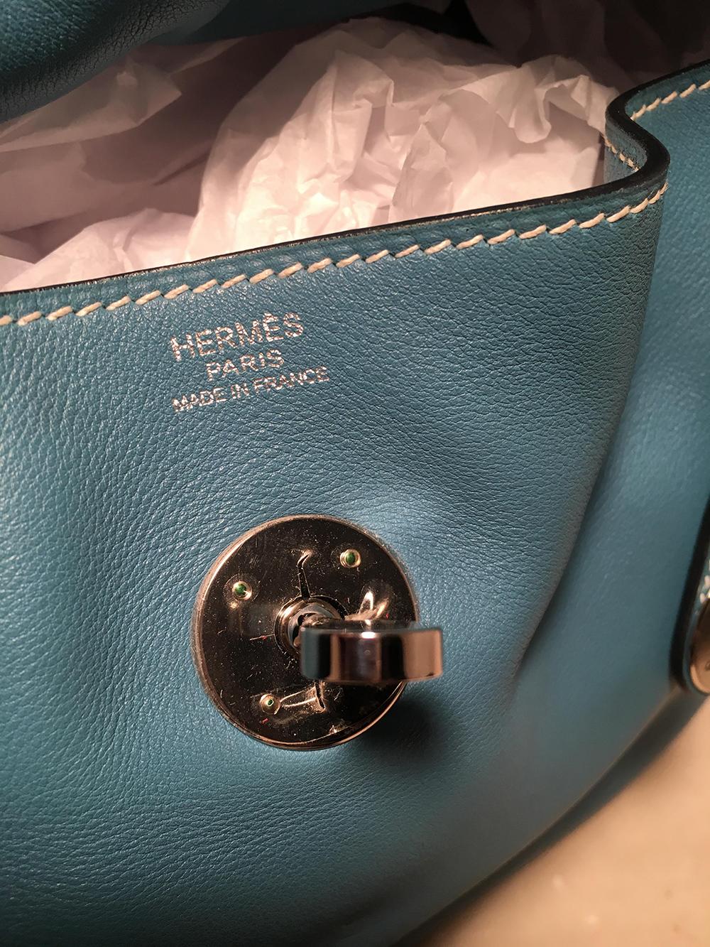 Hermes Blue Jean Swift Leather 30cm Lindy Bag 1