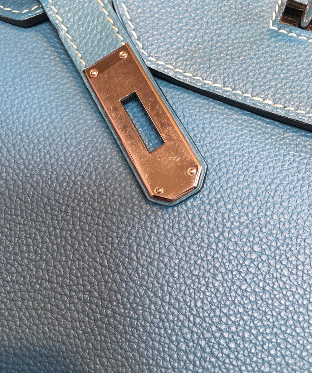 Hermes Blue Jean Togo Leather 40cm Birkin Bag 2