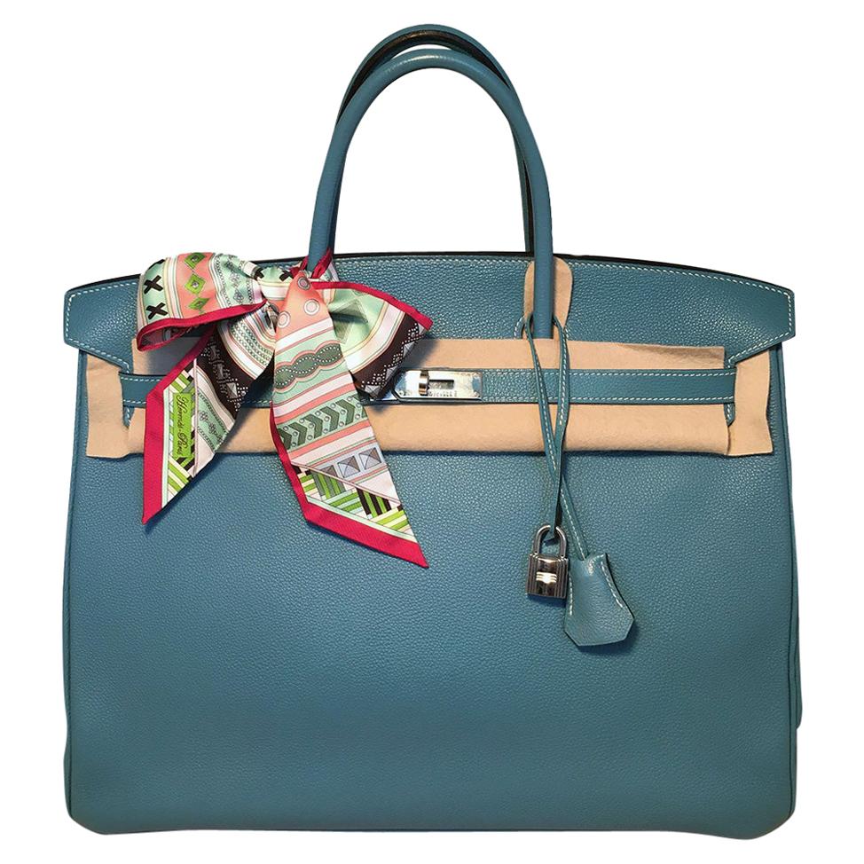 Authentic Hermes Birkin Bag 40cm Green Togo Leather (item #994583)