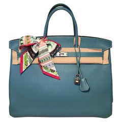Hermes Blue Jean Togo Leather 40cm Birkin Bag