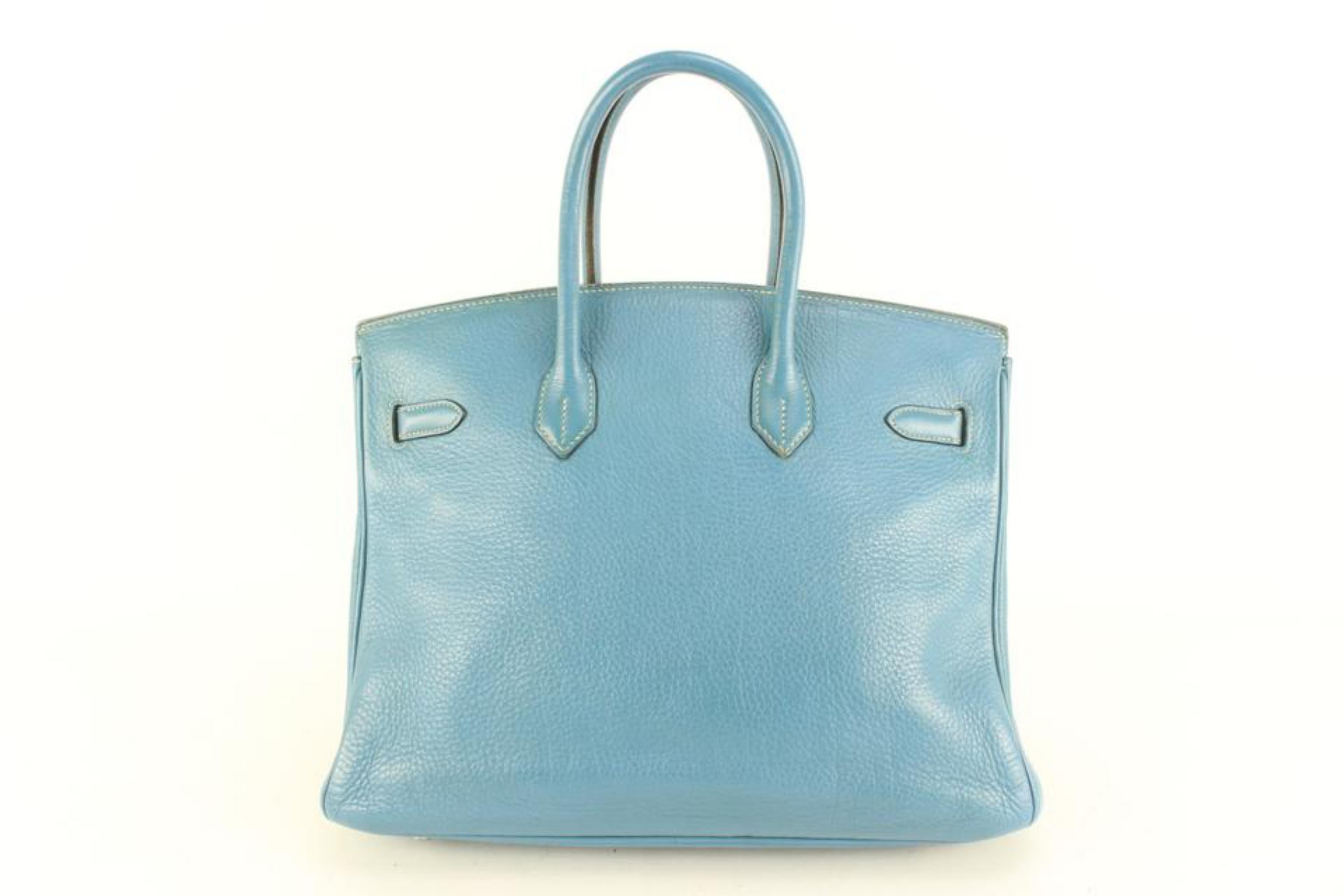 Hermès Blue Jean Togo Leather Birkin 35 31h427s In Fair Condition In Dix hills, NY