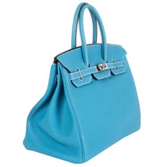 HERMES Blue Jean Togo leather BIRKIN 35 Bag