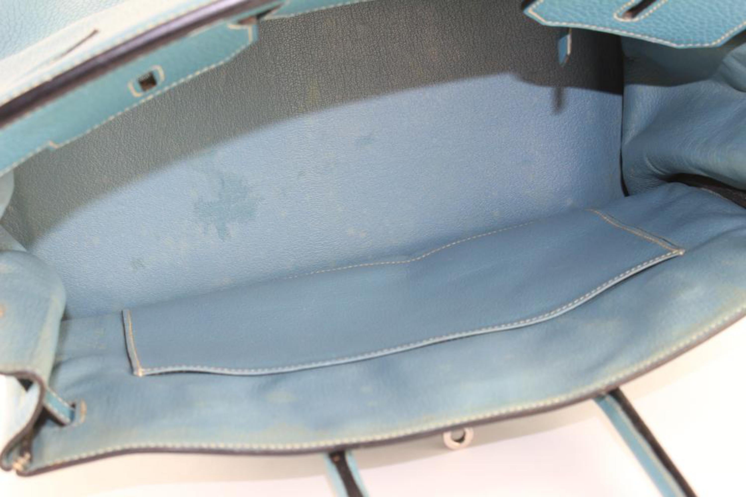 Hermès Blue Jean Togo Leather Birkin 35 PHW 6H1028 For Sale 6