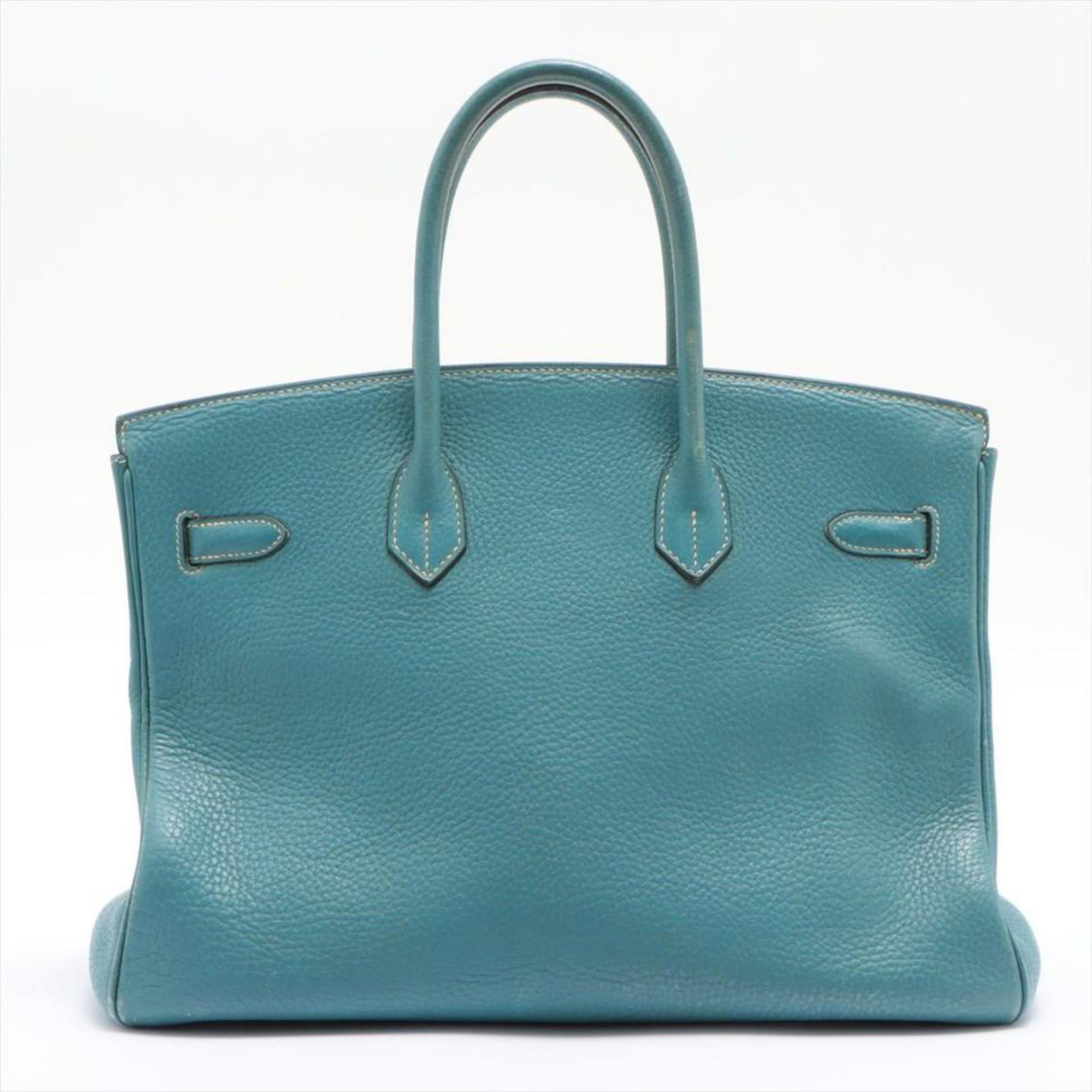 Hermès Blue Jean Togo Leather Birkin 35 PHW 6H1028 For Sale 2