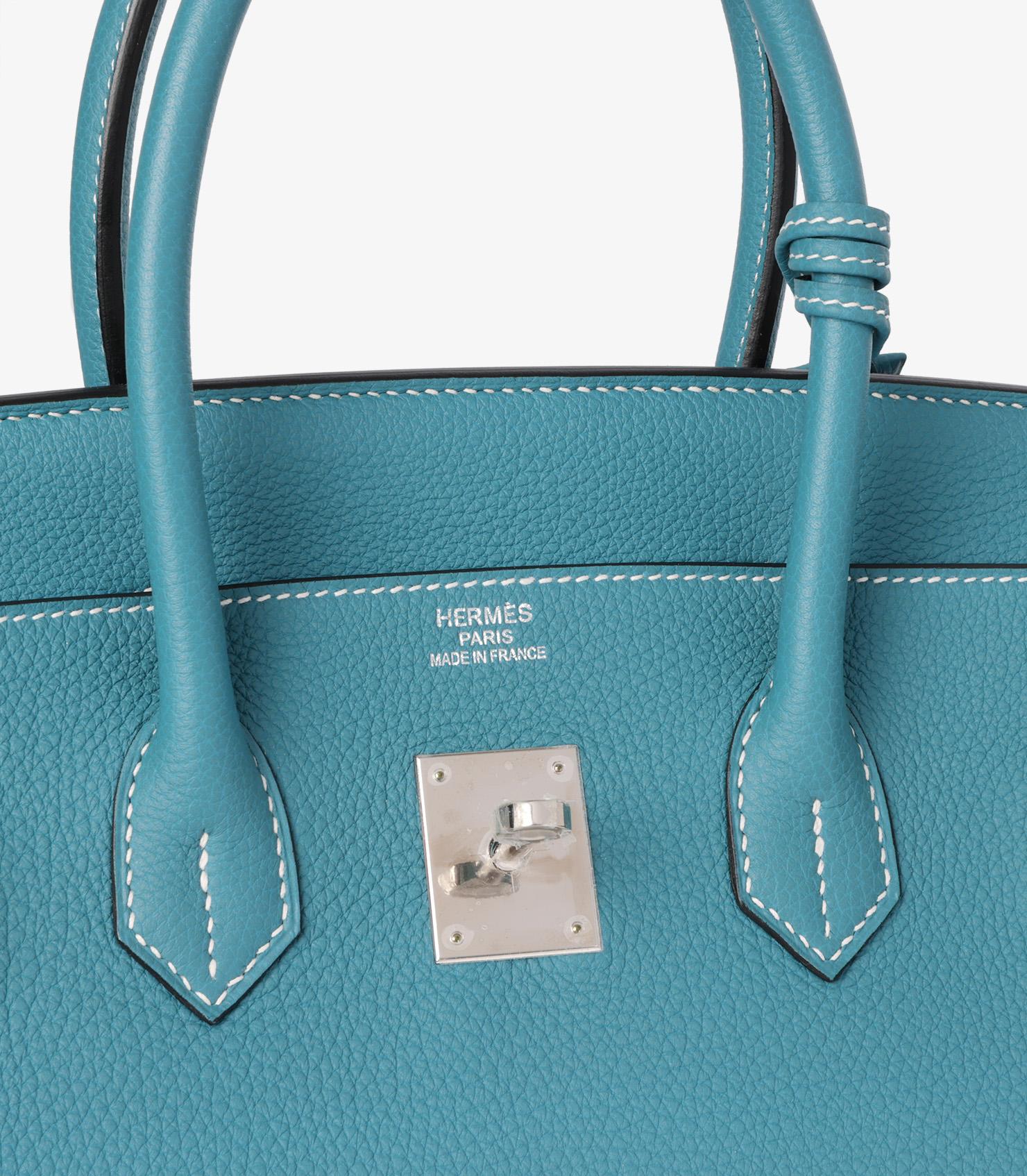 Hermès Blue Jean Togo Leather Birkin 35cm Retourne For Sale 4