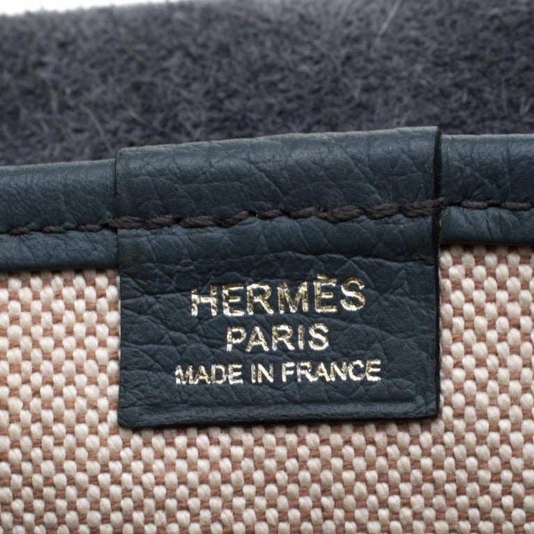 Hermes Blue Jean Togo leather Bourlingue Messenger Bag For Sale at 1stDibs