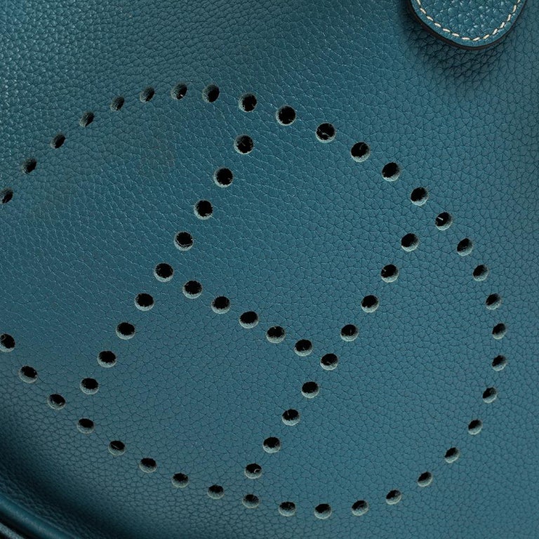 Hermes Blue Jean Togo Leather Evelyne III GM Bag 2