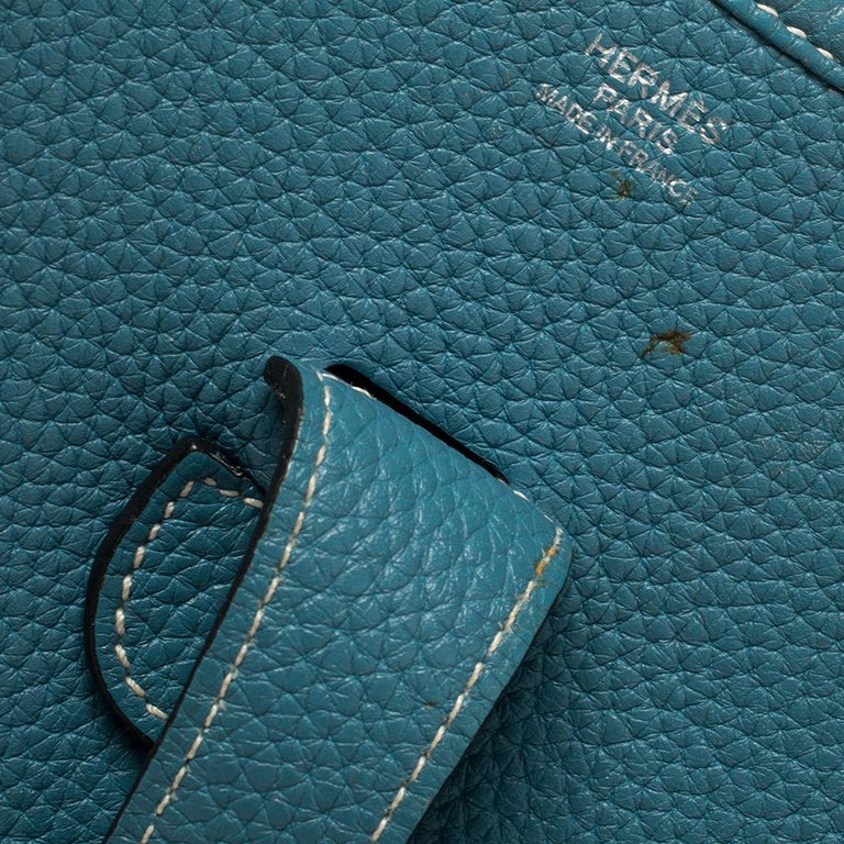 Hermes Blue Jean Togo Leather Evelyne III GM Bag 3
