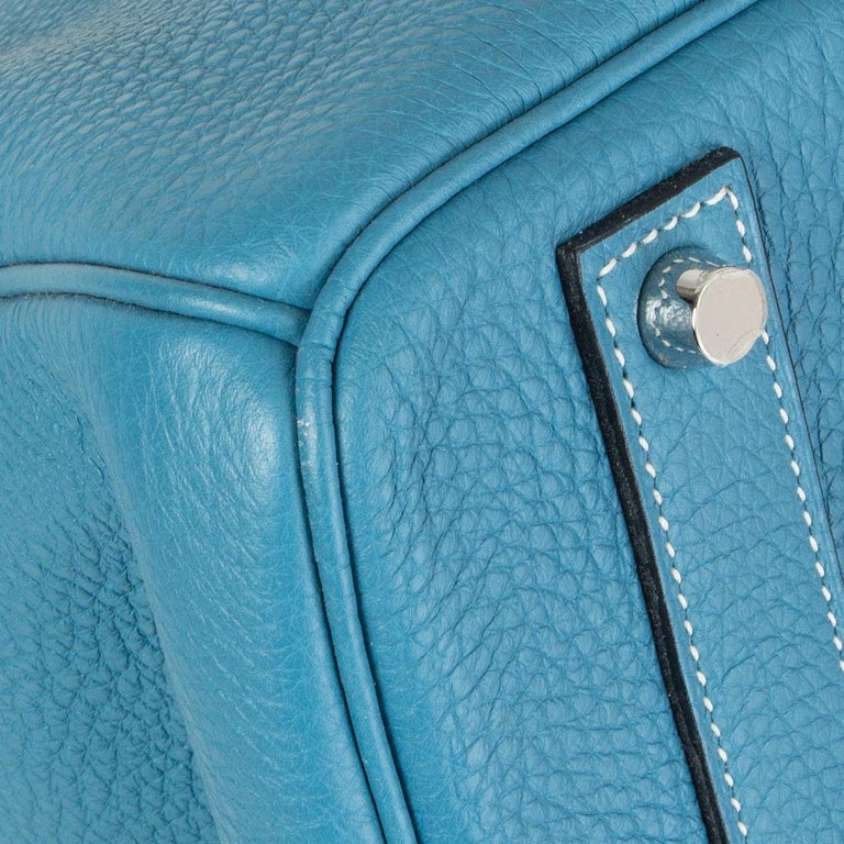 Hermes Blue Jean Togo Leather Palladium Hardware Birkin 40 Bag Hermes