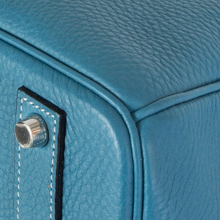 HERMES Blue Jean Togo leather and Palladium BIRKIN 40 Bag at