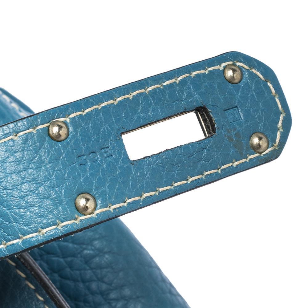 Hermes Blue Jean Togo Leather Palladium Hardware Jypsiere 34 Bag 6