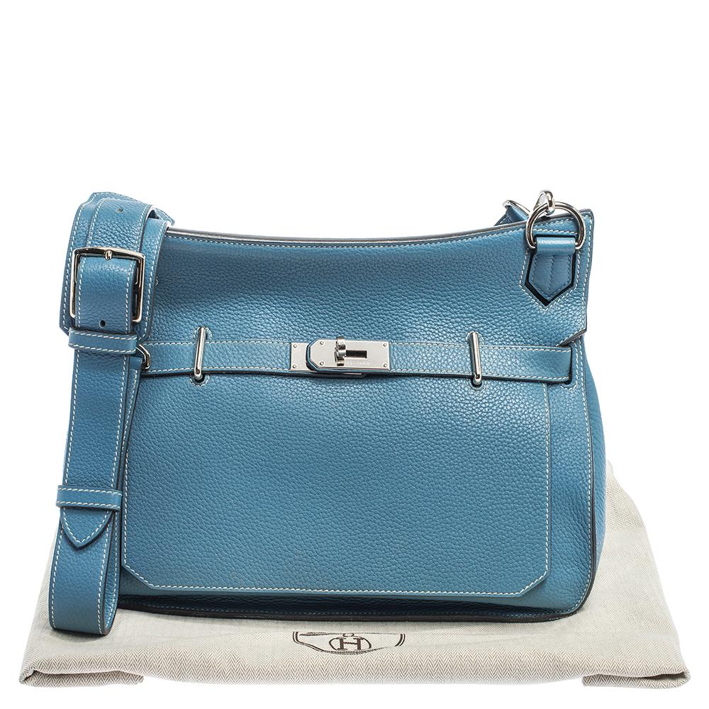 Hermes Blau Jean Togo Leder Palladium Hardware Jypsiere 34 Tasche 10