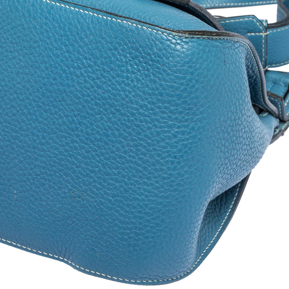 Women's Hermes Blue Jean Togo Leather Palladium Hardware Jypsiere 34 Bag