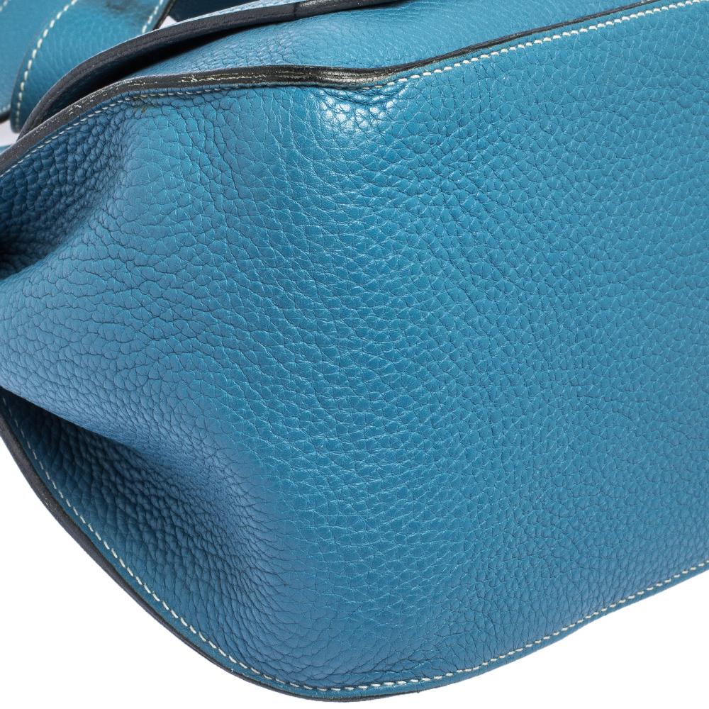 Women's Hermes Blue Jean Togo Leather Palladium Hardware Jypsiere 34 Bag