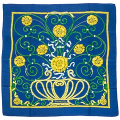 Vintage Hermès Blue Jounce Silk Scarf