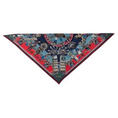 Châle en soie Kachinas Pointe bleue Hermès