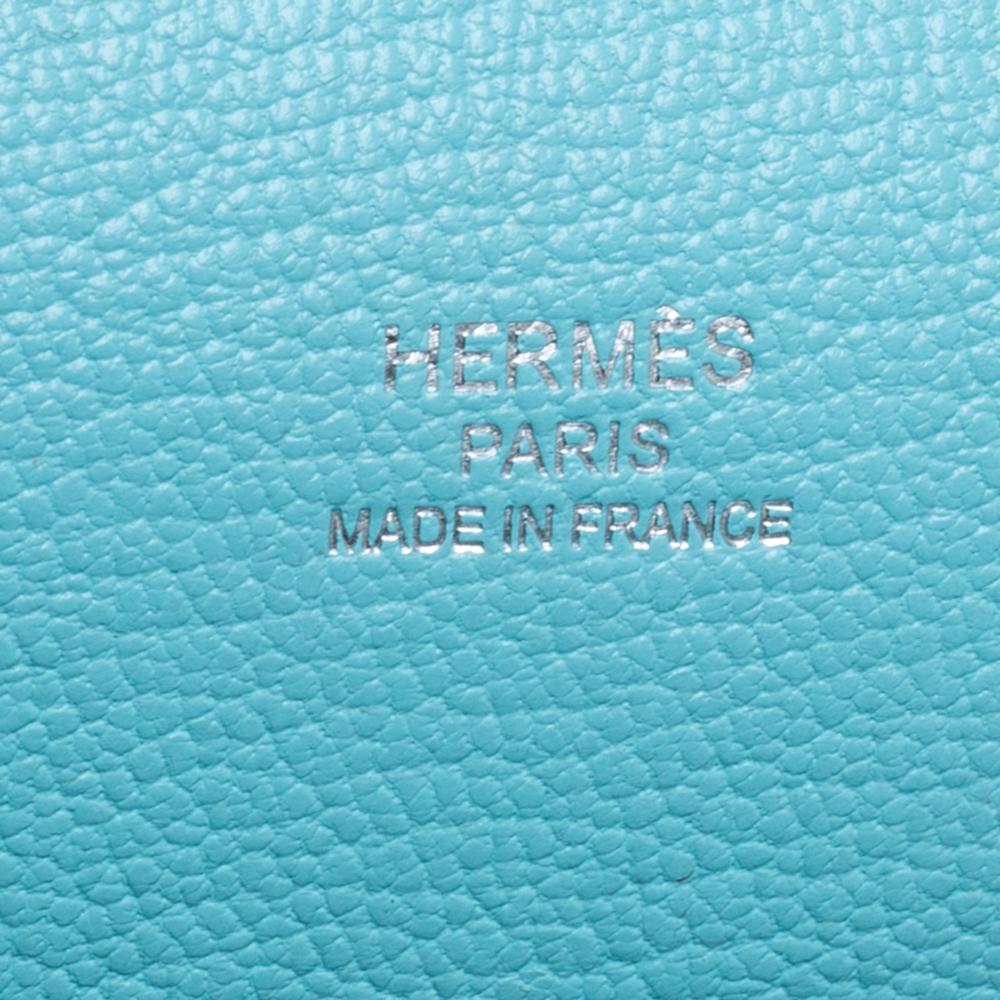 Hermes Blue Lagoon Togo and Swift Leather Palladium Hardware Jypsiere 28 Bag 4