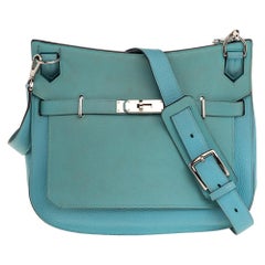 Hermes Blau Lagoon Togo und Swift Leder Palladium Hardware Jypsiere 28 Tasche